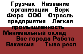 Грузчик › Название организации ­ Ворк Форс, ООО › Отрасль предприятия ­ Легкая промышленность › Минимальный оклад ­ 24 000 - Все города Работа » Вакансии   . Тыва респ.